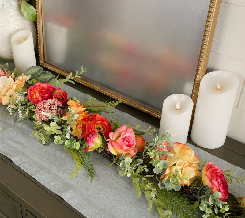 5' Rose, Ranunculus & Hydrangea Garland by Valerie — Main view
