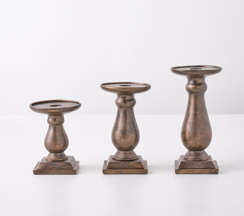 Set of 3 Flippable Pedestal Candleholders by Valerie — Main view
