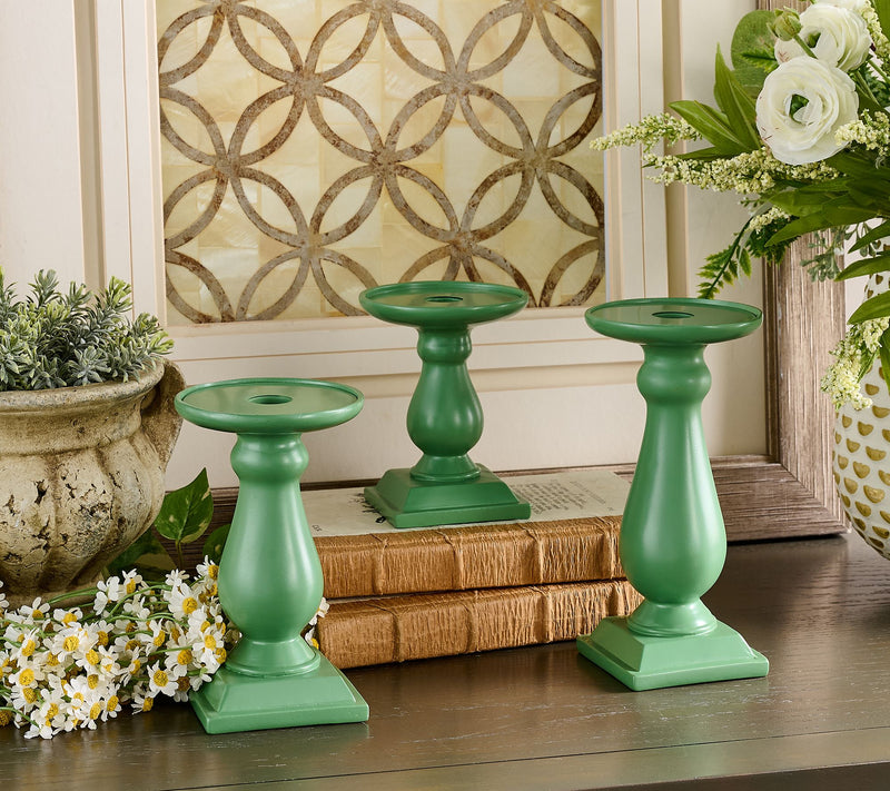 Set of 3 Flippable Pedestal Candleholders by Valerie — View 2