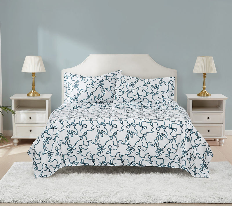 Truly Soft Printed Bow 4-Piece Full Sheet Set — Main view