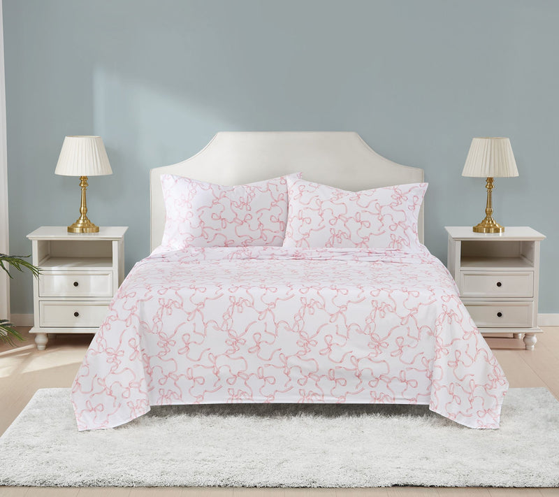 Truly Soft Printed Bow 4-Piece Full Sheet Set — View 9