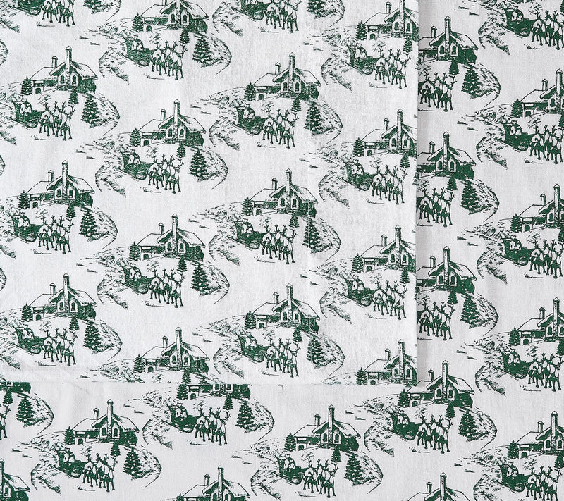 Truly Soft Festive Cottage Toile Full Flannel Sheet Set — View 3