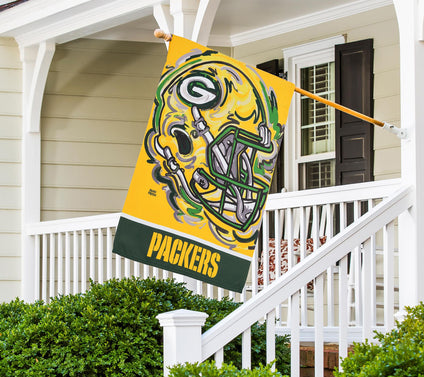 Evergreen NFL Team Justin Patten Design House F lag