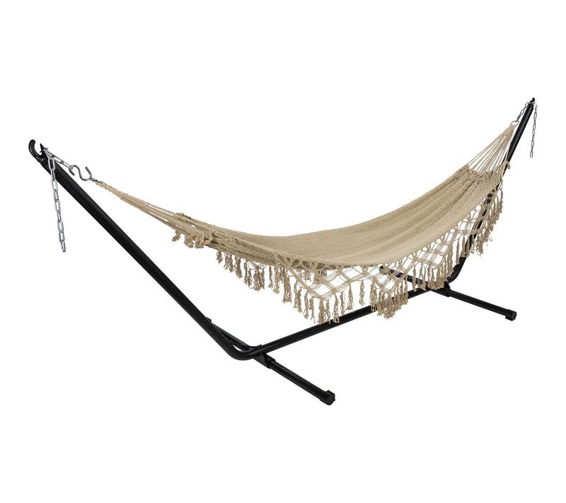 Northlight Macrame Hammock with Patterned Tassels 78" — View 3
