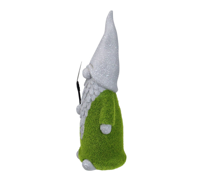 Northlight 14" Faux Moss Gnome with Shovel Garden Statue — View 3