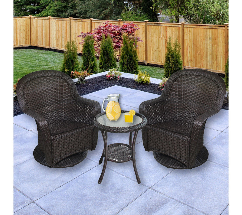 Northlight 3pc Resin Wicker Outdoor Patio Furniture Set — View 2