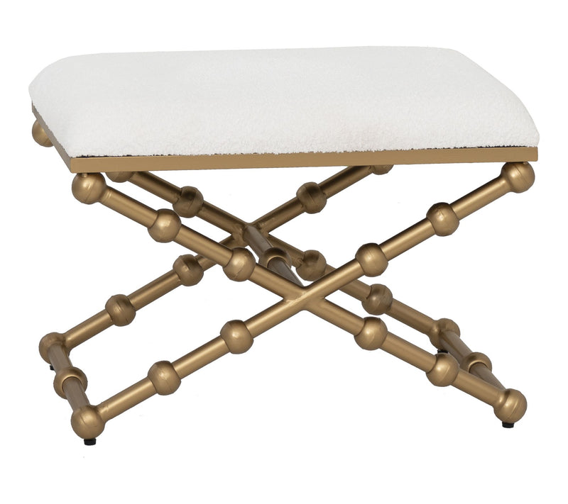 Linon Home Ashburn Campaign Sphere Stool Boucle — View 2