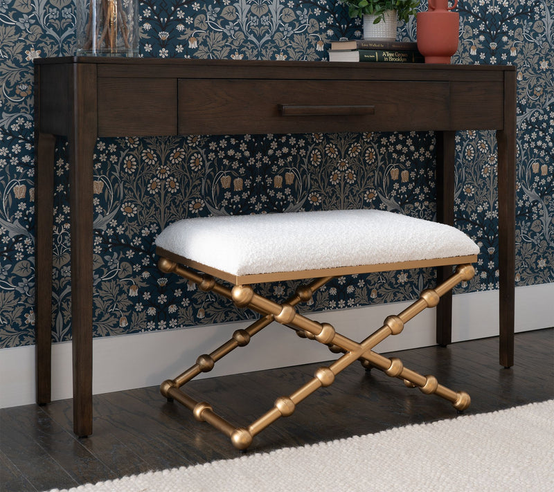 Linon Home Ashburn Campaign Sphere Stool Boucle — View 6