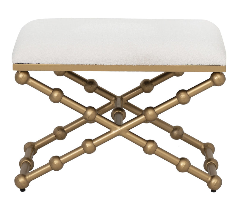 Linon Home Ashburn Campaign Sphere Stool Boucle — View 3