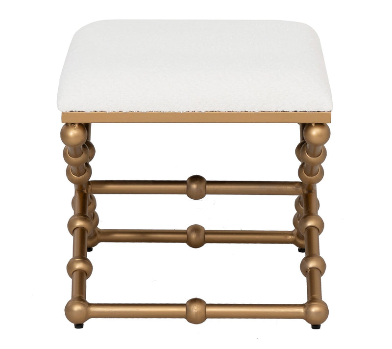 Linon Home Ashburn Campaign Sphere Stool Boucle — View 4