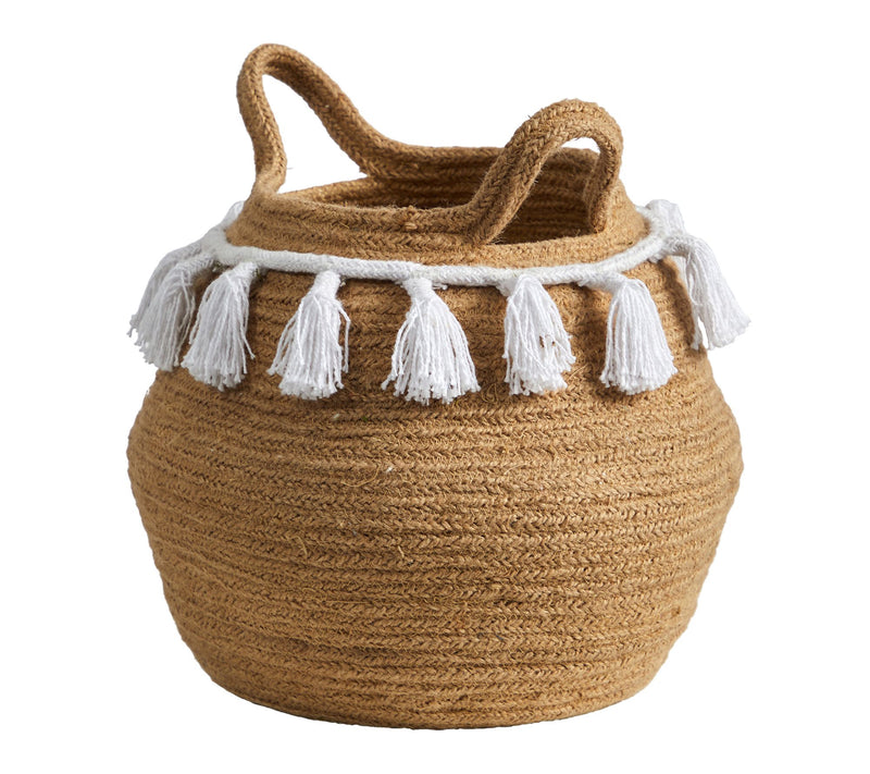 Nearly Natural 11" Boho Chic Handmade Planter with Tassels — View 3