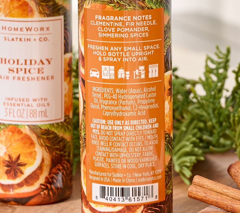 HomeWorx by Slatkin + Co. S/2 Holiday Travel Air Freshener Spray — View 2