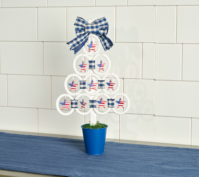 17" Potted Tree with Ornaments and Bow by Valerie — View 4