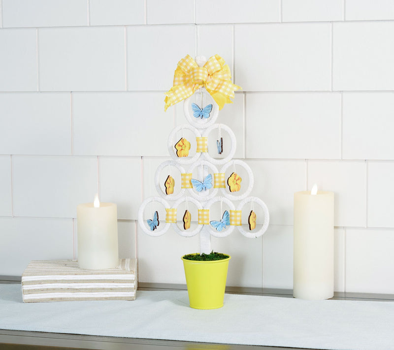 17" Potted Tree with Ornaments and Bow by Valerie — View 3