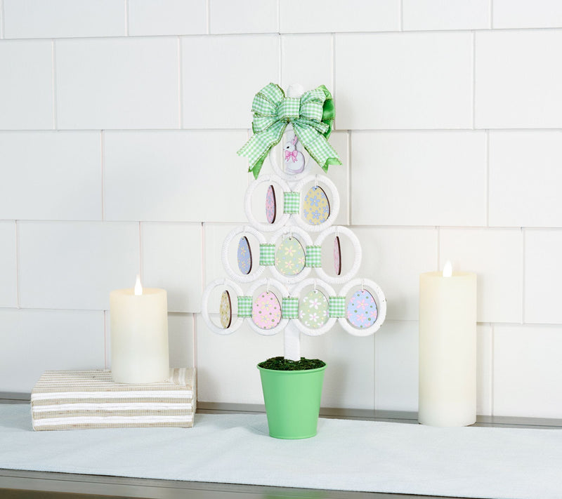 17" Potted Tree with Ornaments and Bow by Valerie — View 2