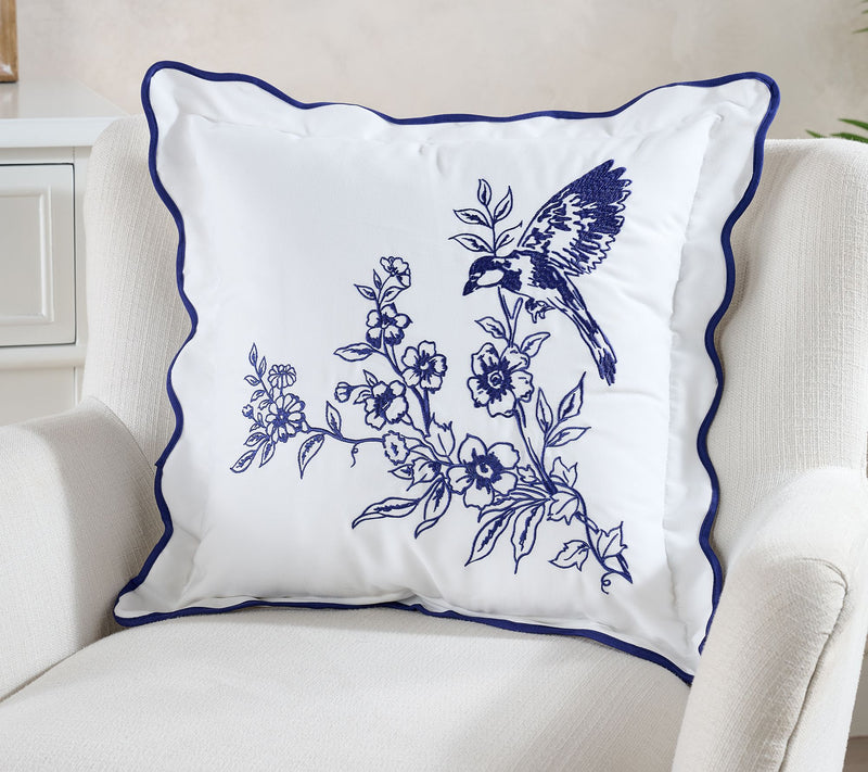 Springtime Songbird Embroidered 18"x18" Pillow by Kim Gravel — View 8