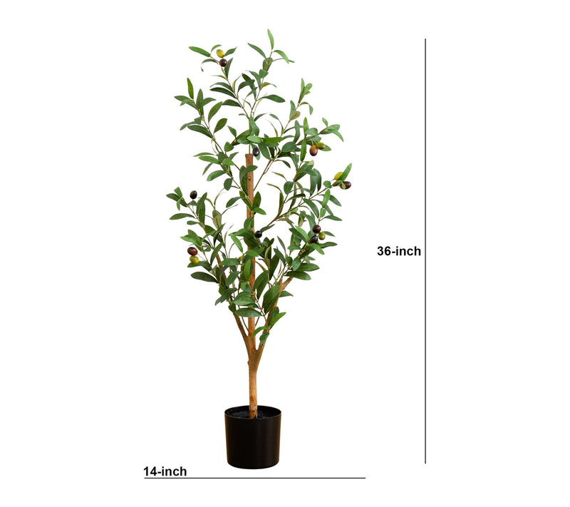Nearly Natural 3' Artificial Olive Tree with Natural Trunk — View 2