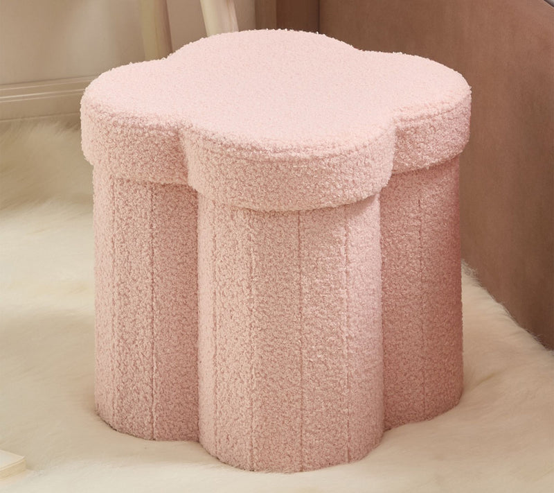 Ornavo Home Collapsible Flower Shape 12" Inch Storage Ottoman — View 11