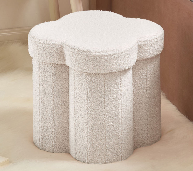 Ornavo Home Collapsible Flower Shape 12" Inch Storage Ottoman — View 12