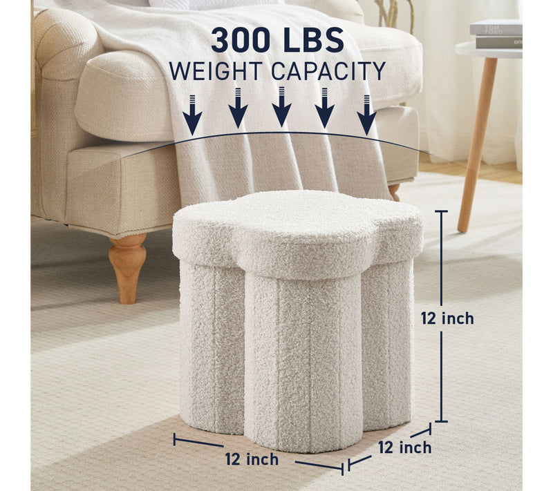 Ornavo Home Collapsible Flower Shape 12" Inch Storage Ottoman — View 2