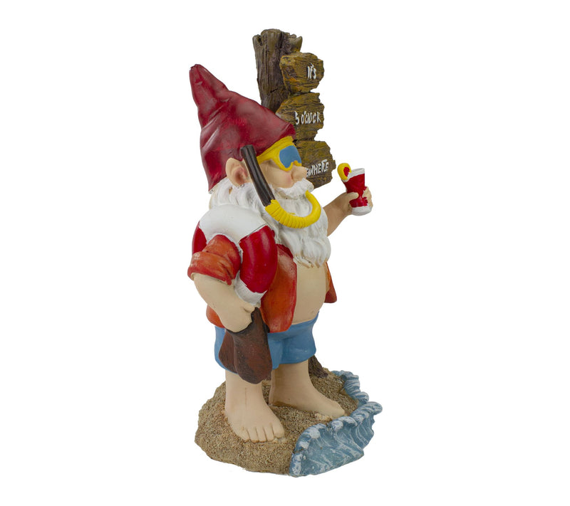Northlight 10.5" Red and Blue Beach Gnome Garden Statue — View 3