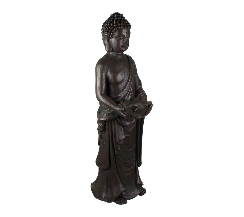 Northlight 19.5" Standing Buddha with Lotus Garden Statue — View 4