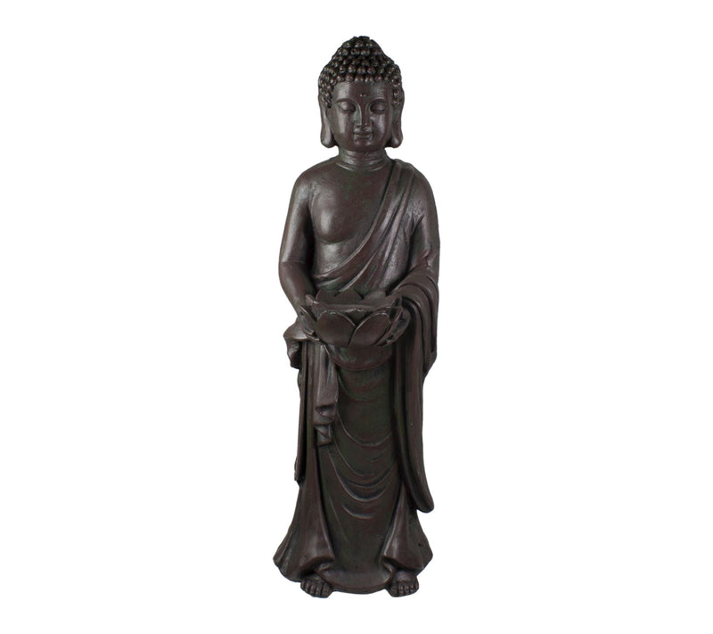 Northlight 19.5" Standing Buddha with Lotus Garden Statue — Main view