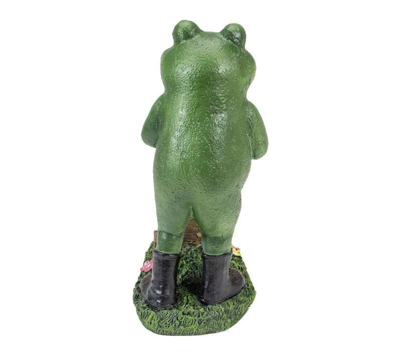 Northlight 11.5" Green Frog Pushing WheelbarrowGarden Statue — View 3