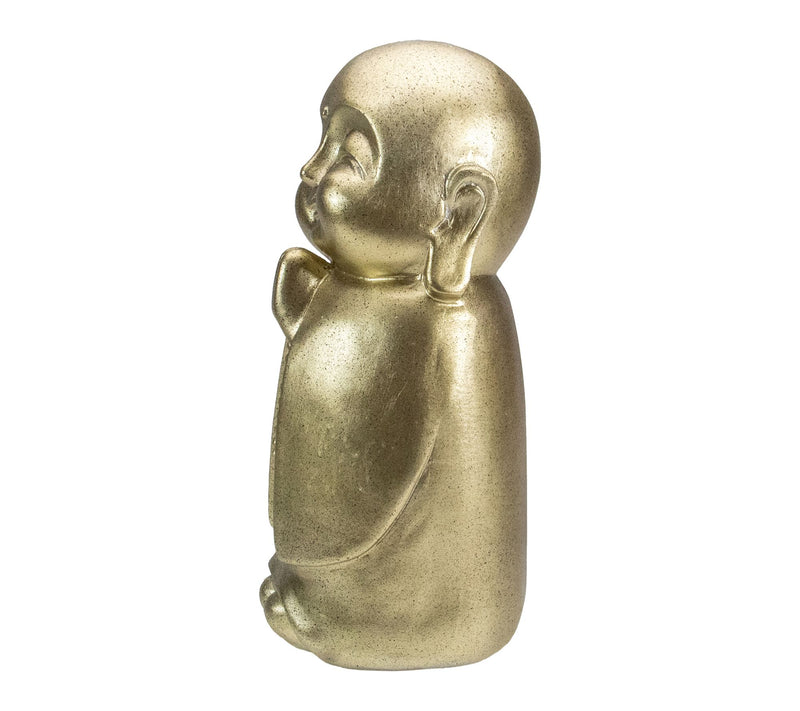 Northlight 11.5" Golden Buddhist Monk Outdoor Garden Statue — View 4