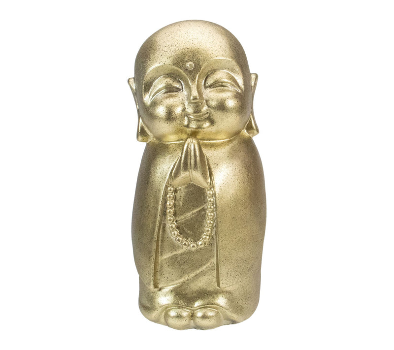 Northlight 11.5" Golden Buddhist Monk Outdoor Garden Statue — Main view