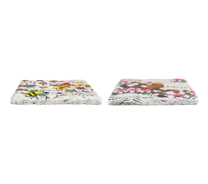 Northlight Set of 2 'Love Blooms Here' Floral Garden Stones — View 3