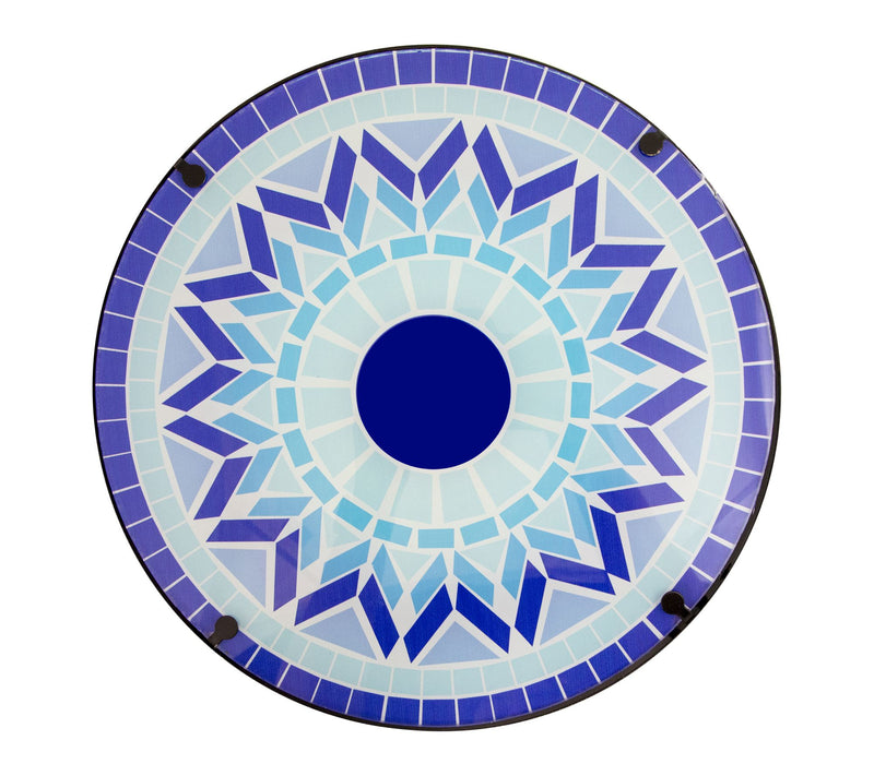 Northlight 19" Blue Sun Mosaic Glass Patio SideTable — View 3