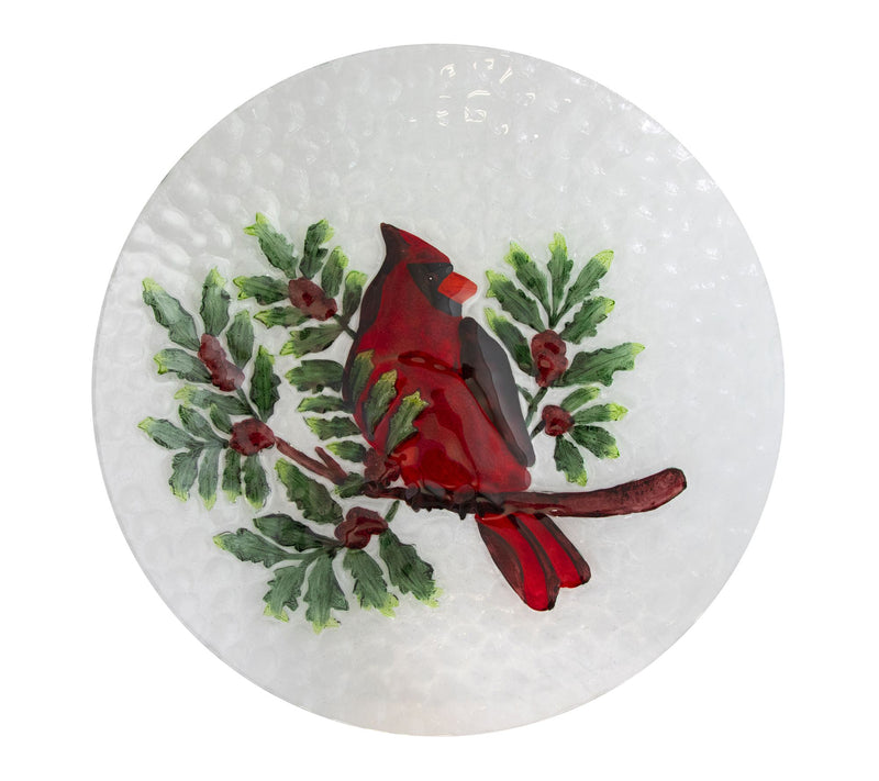 Northlight 21" Red Cardinal and Pine Cone Glass Bird Bath — View 3