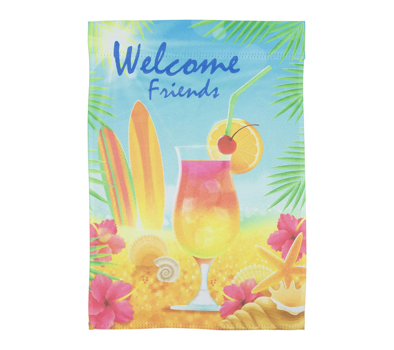 Northlight Tropical Welcome Friends Outdoor House Flag — View 5