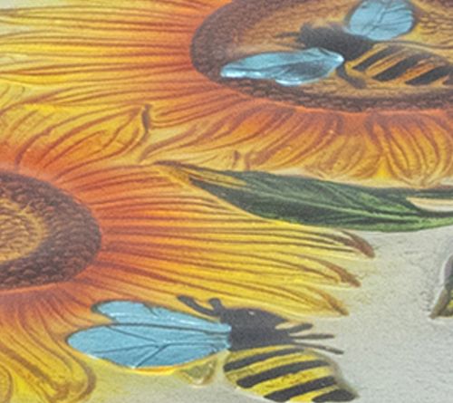 Northlight 19" Sunflower and Bumblebee Glass Patio Side Table — View 4