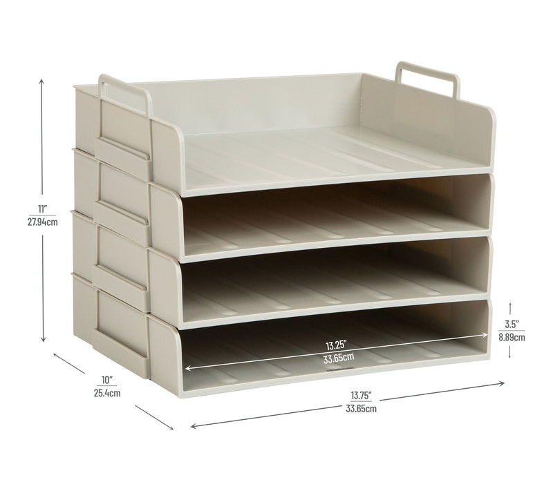 Mind Reader Stackable Paper Tray, 4 Piece — View 3
