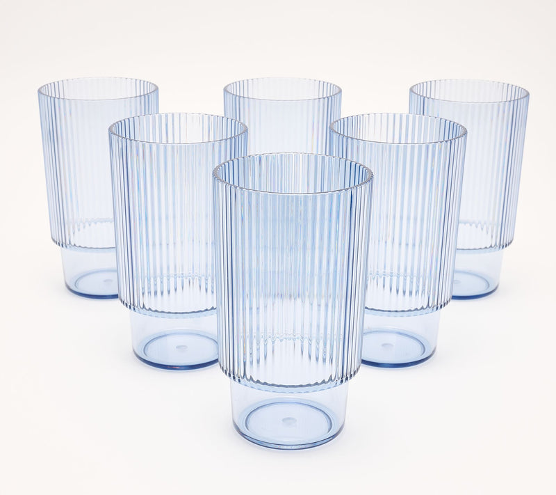 Home Reflections Set of 6 Tritan Fluted High Wall Cups — View 5