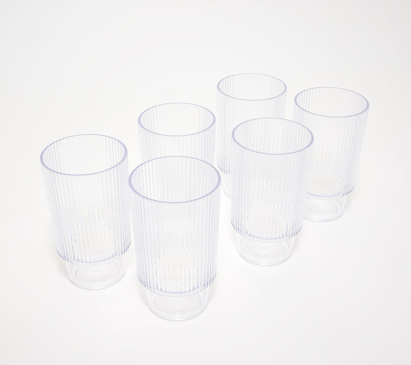 Home Reflections Set of 6 Tritan Fluted High Wall Cups — View 6