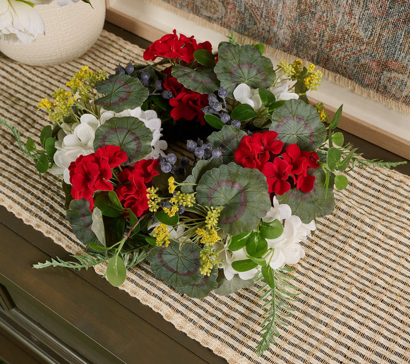 Geranium, Hydrangea, and Berry Candle Ring by Valerie — View 2