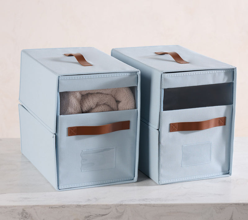 Home Reflections Set of 2 Large Blanket Storage Boxes — Main view