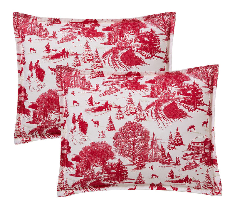 Hallmark Red Toile 4-Piece Holiday Comforter Set, Full/Queen — View 4