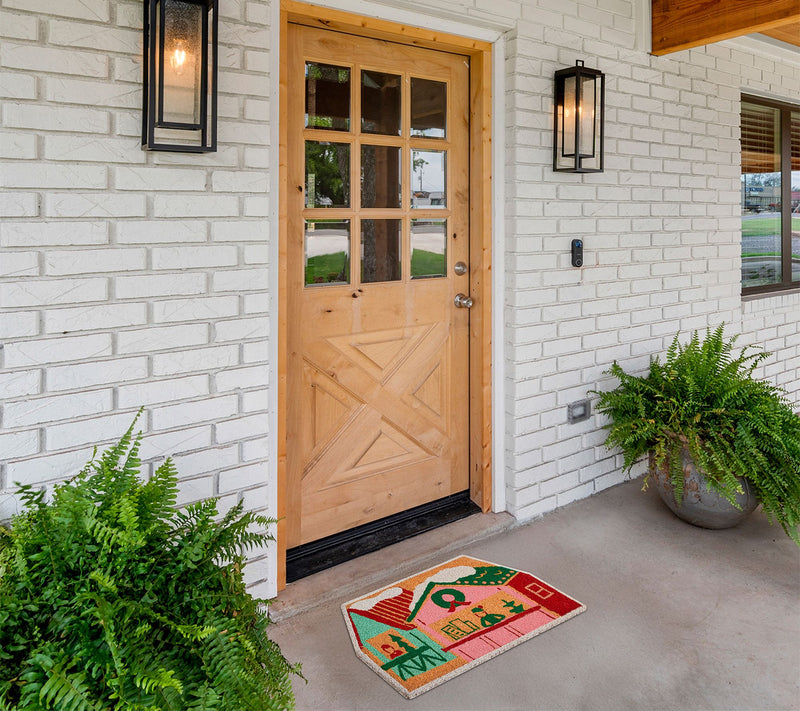 Hallmark Multi House Holiday Outdoor Coir Doormat, 18" x 30" — View 2