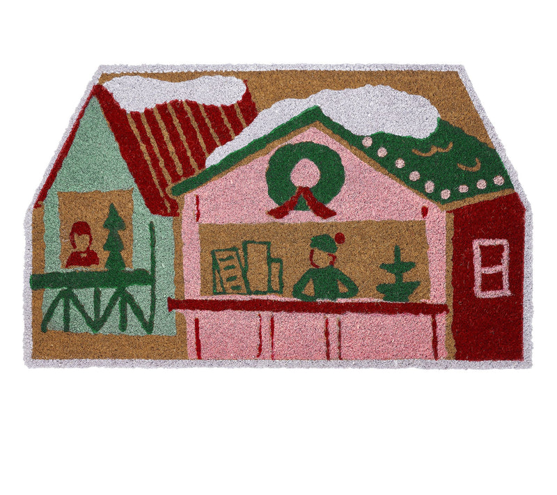 Hallmark Multi House Holiday Outdoor Coir Doormat, 18" x 30" — Main view