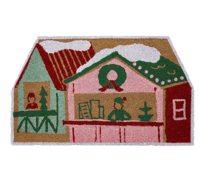 Hallmark Multi House Holiday Outdoor Coir Doormat, 18" x 30" — View 7