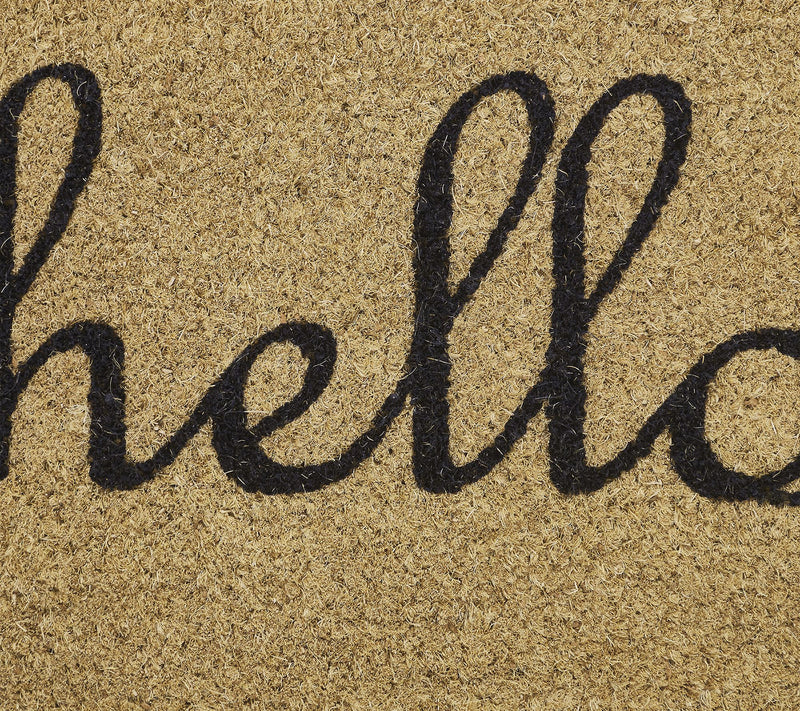 VCNY Home Hello Black Oval Coir Outdoor Doormat, 18" x 30" — View 4