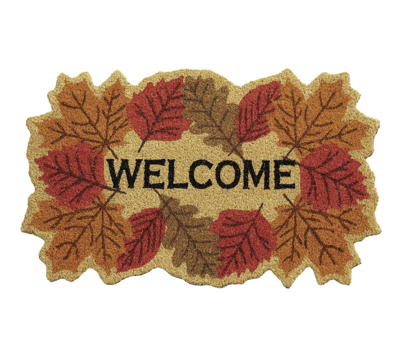 VCNY Home Multicolor Welcome Leaf Outdoor CoirDoormat — View 2