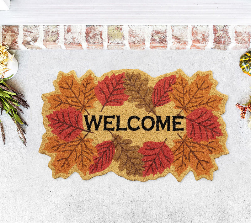 VCNY Home Multicolor Welcome Leaf Outdoor CoirDoormat — Main view