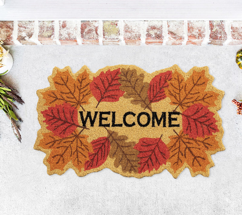 VCNY Home Multicolor Welcome Leaf Outdoor CoirDoormat — View 7