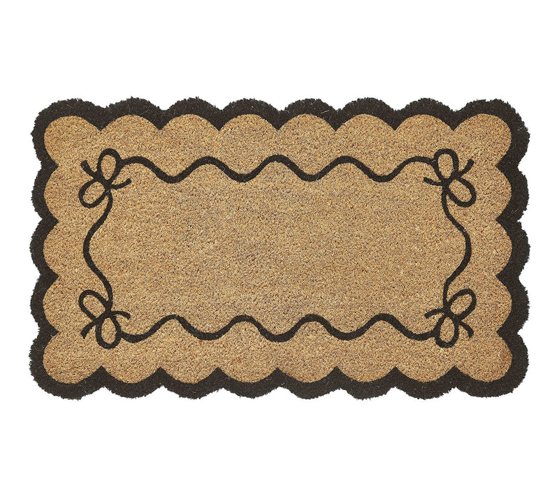 VCNY Home Black Bow Scalloped Edge Coir OutdoorDoormat — View 2