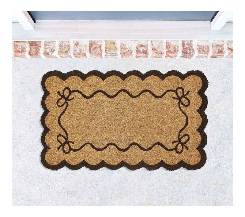 VCNY Home Black Bow Scalloped Edge Coir OutdoorDoormat — View 6